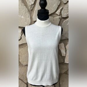 Vintage Designers Originals Sleeveless Sweater Medium Ivory Knit‎ Turtleneck